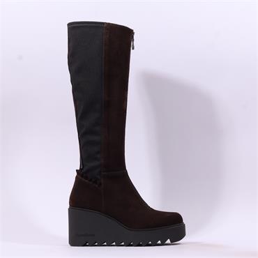 Marco Moreo Liege Front Zip Knee High - Brown Suede